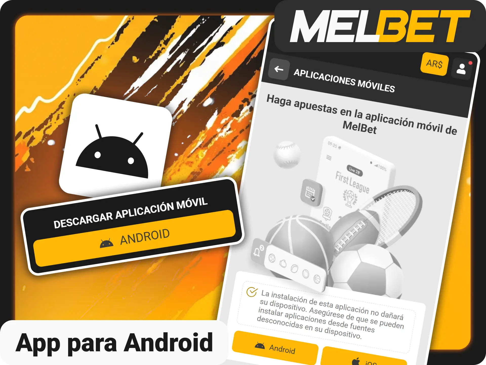 Consigue la aplicación para dispositivos Android de Melbet oficial Argentina.