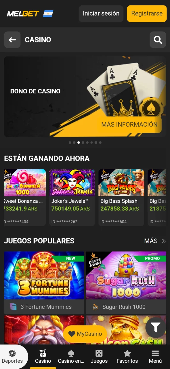 Diviértete con los mejores juegos de casino en Melbet oficial.