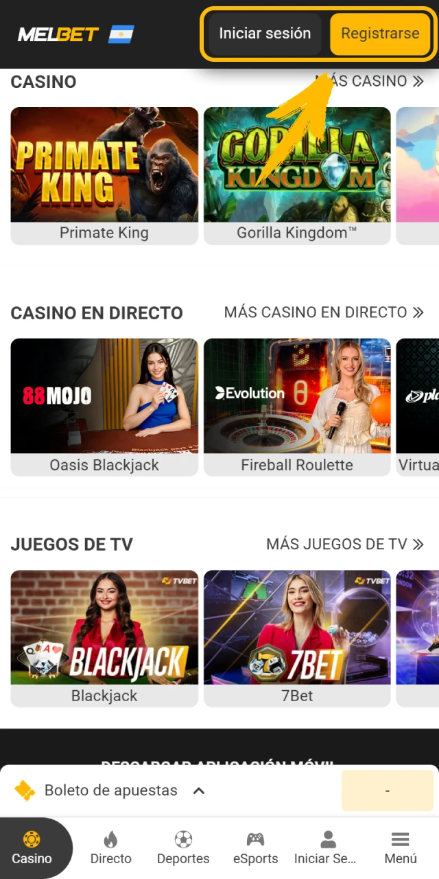 Abre tu cuenta de usuario fácilmente dentro de Melbet oficial.