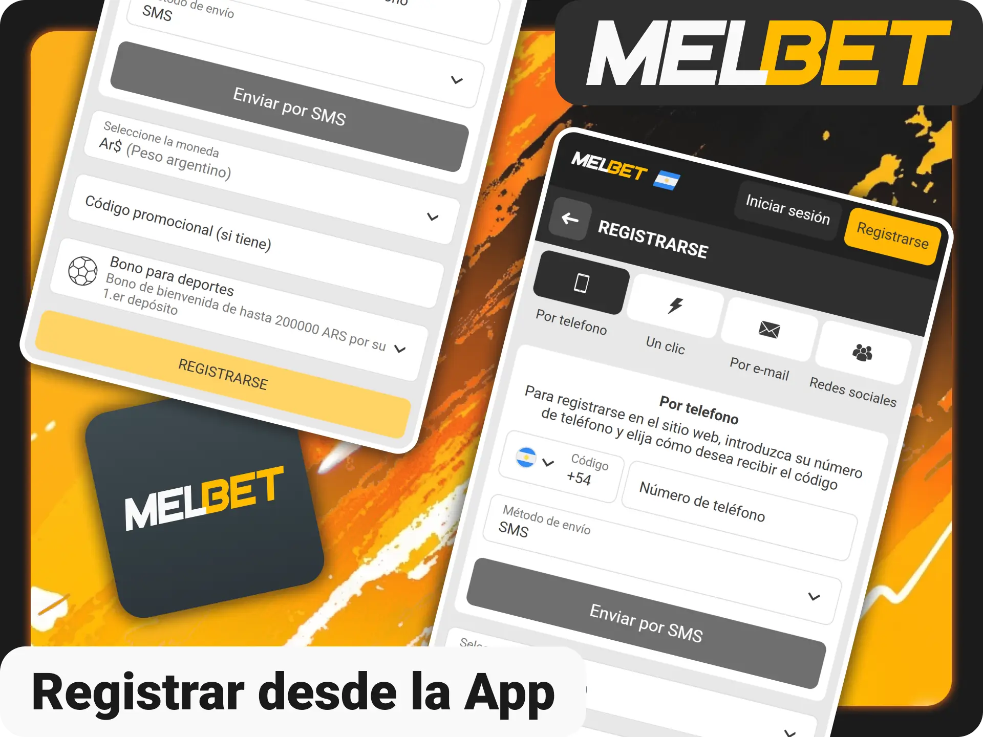 Crea una cuenta rápidamente desde la aplicación de Melbet oficial.