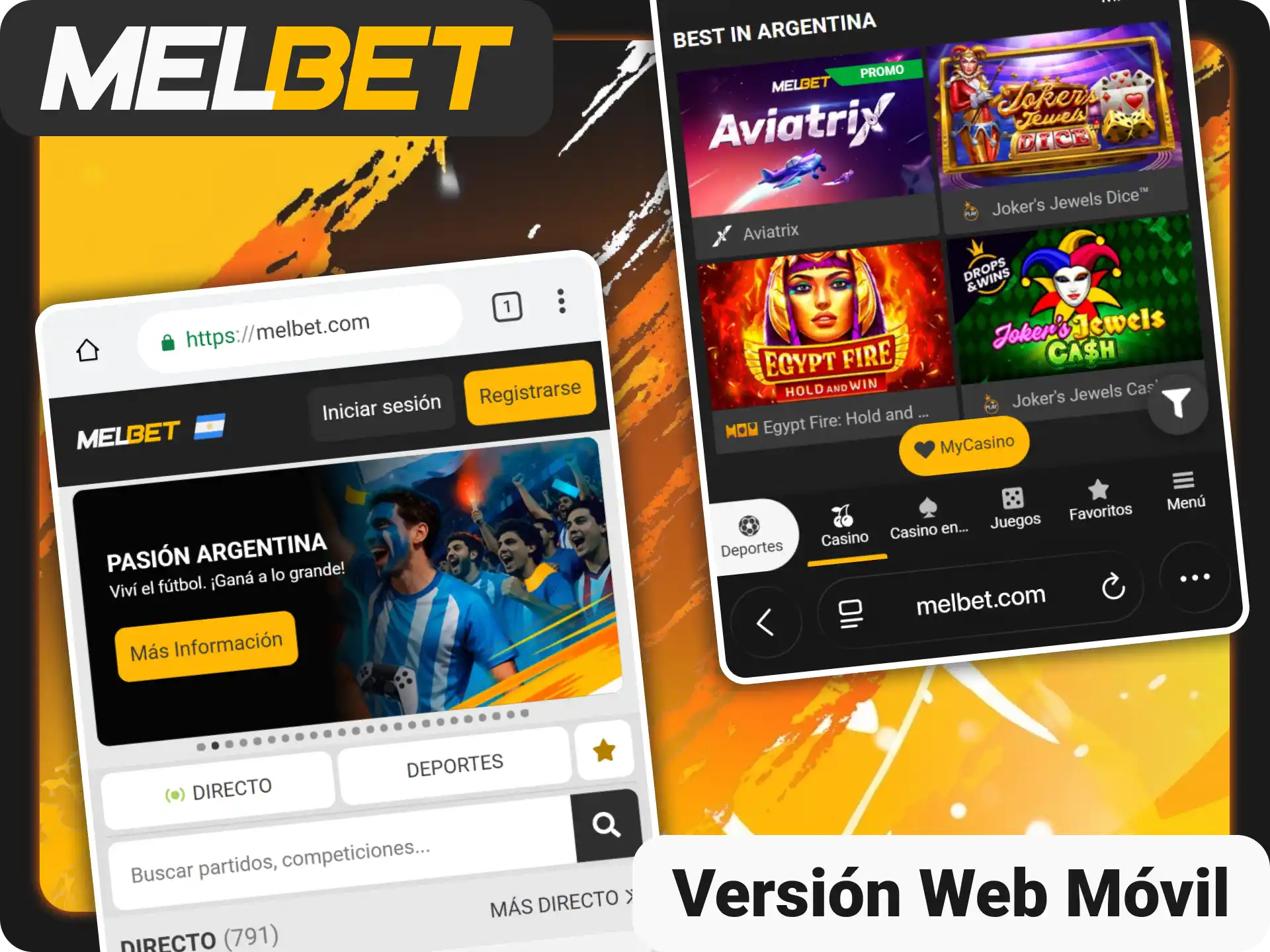 Apuesta desde cualquier navegador usando la web de Melbet oficial.