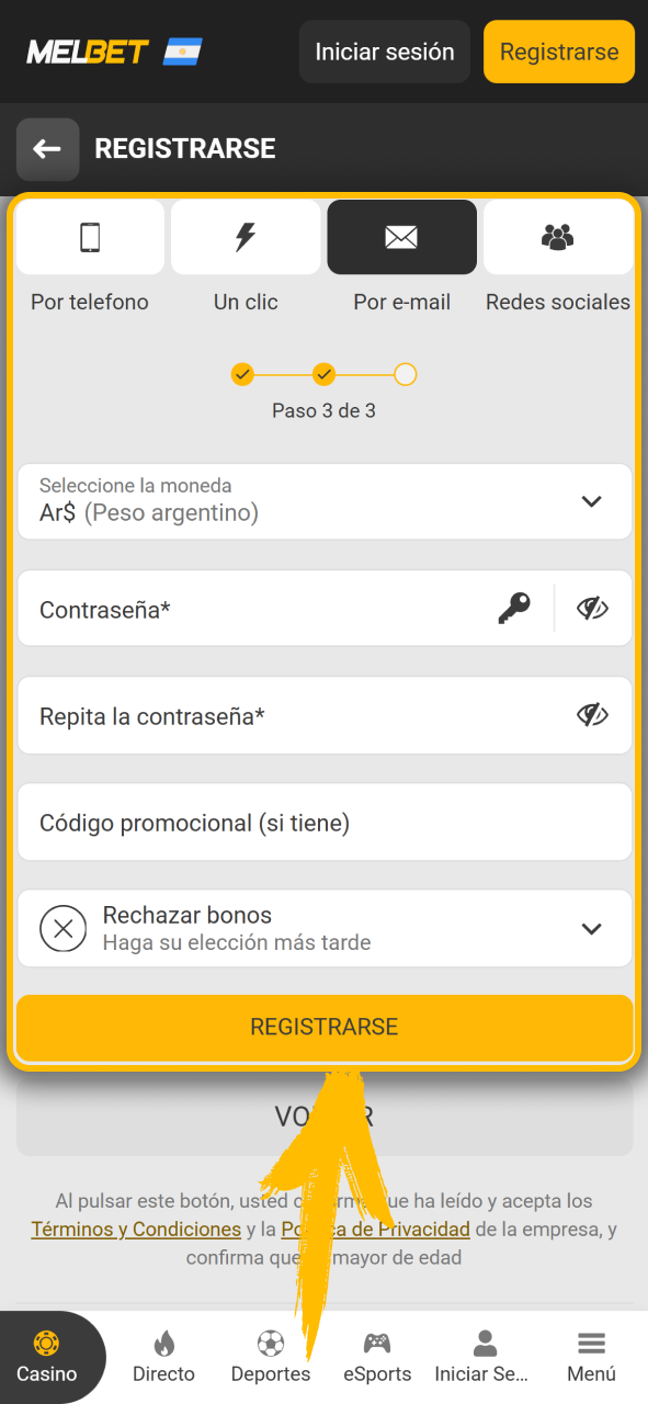 Regístrate para comenzar a jugar blackjack en Melbet oficial Argentina.