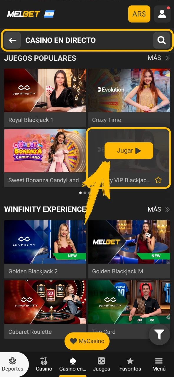 Elige tu mesa favorita para jugar en Melbet oficial Argentina.
