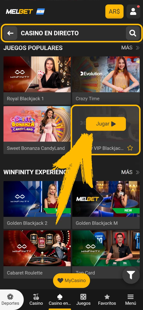 Elige tu mesa favorita para jugar en Melbet oficial Argentina.