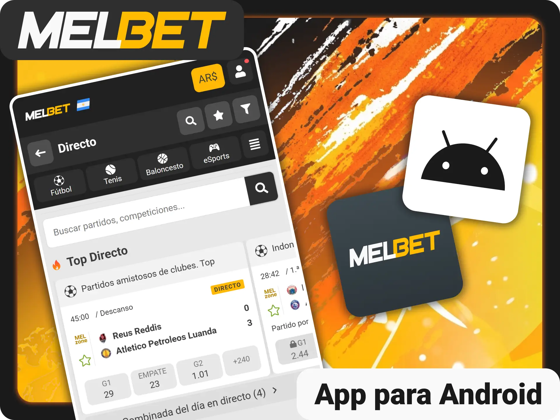 Descarga la aplicación para dispositivos Android de Melbet oficial Argentina.
