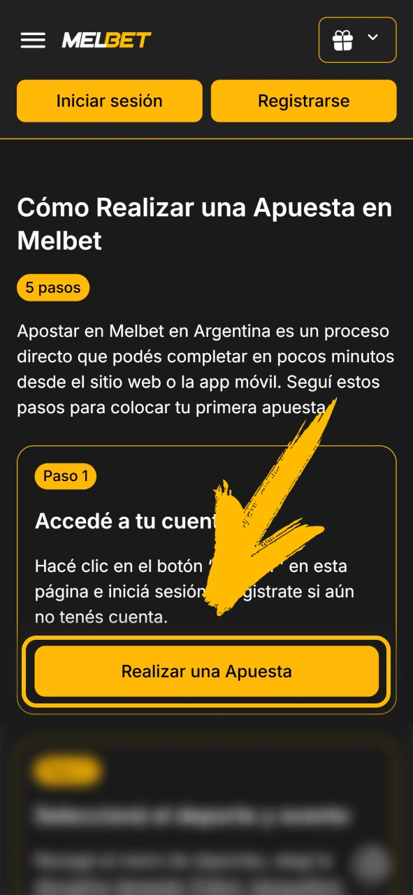 Entra a tu cuenta para apostar dentro de Melbet oficial.