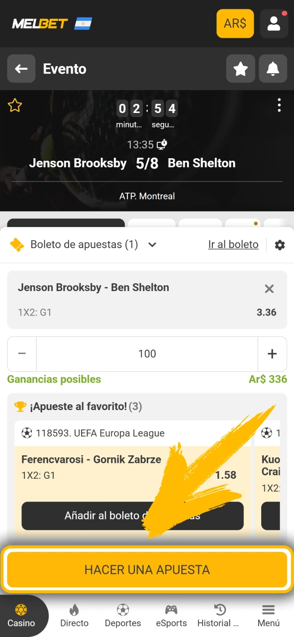 Confirma tu boleto de apuestas fácilmente en Melbet oficial Argentina.