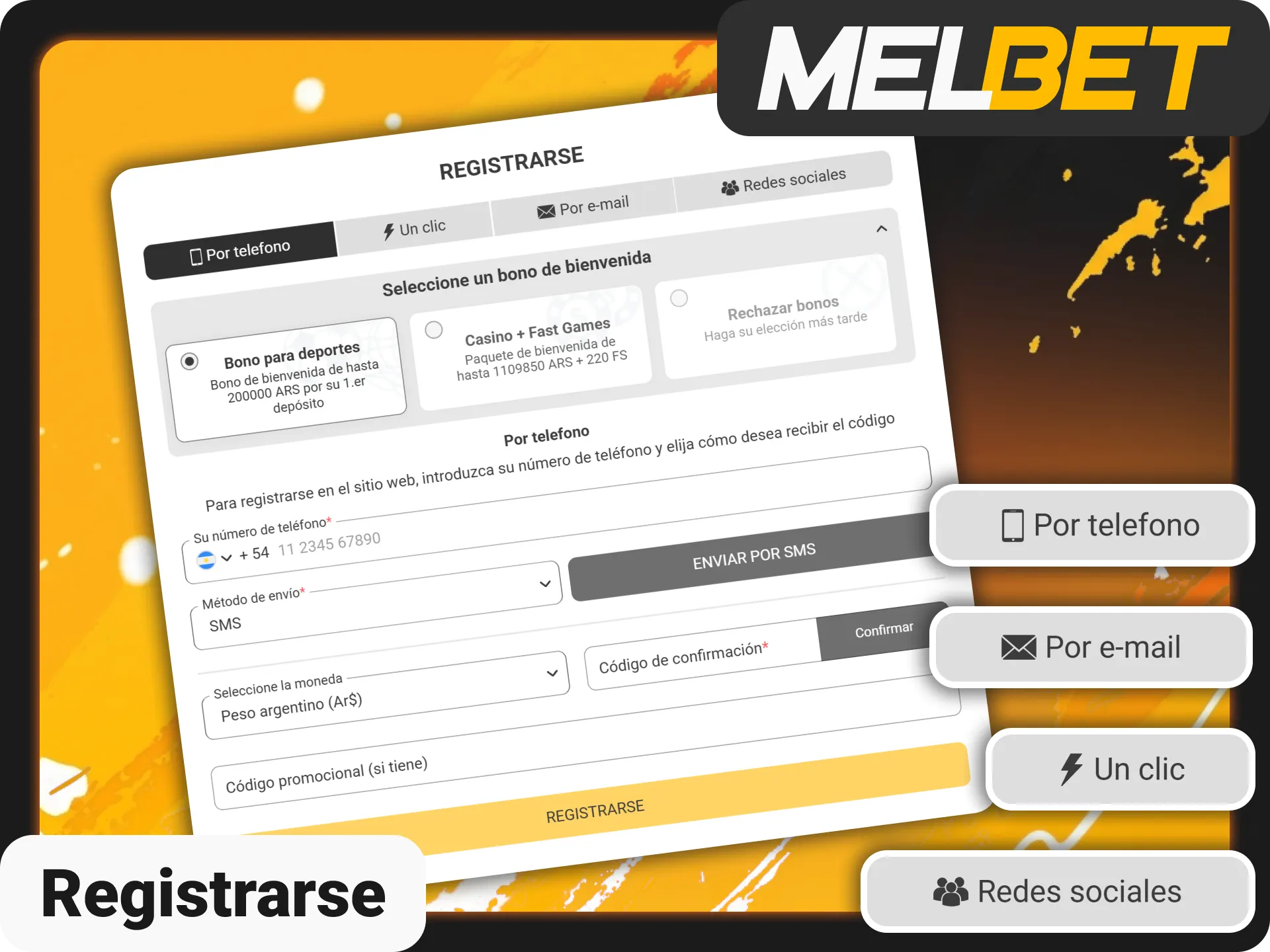Crea tu cuenta de usuario rápidamente dentro de Melbet oficial.