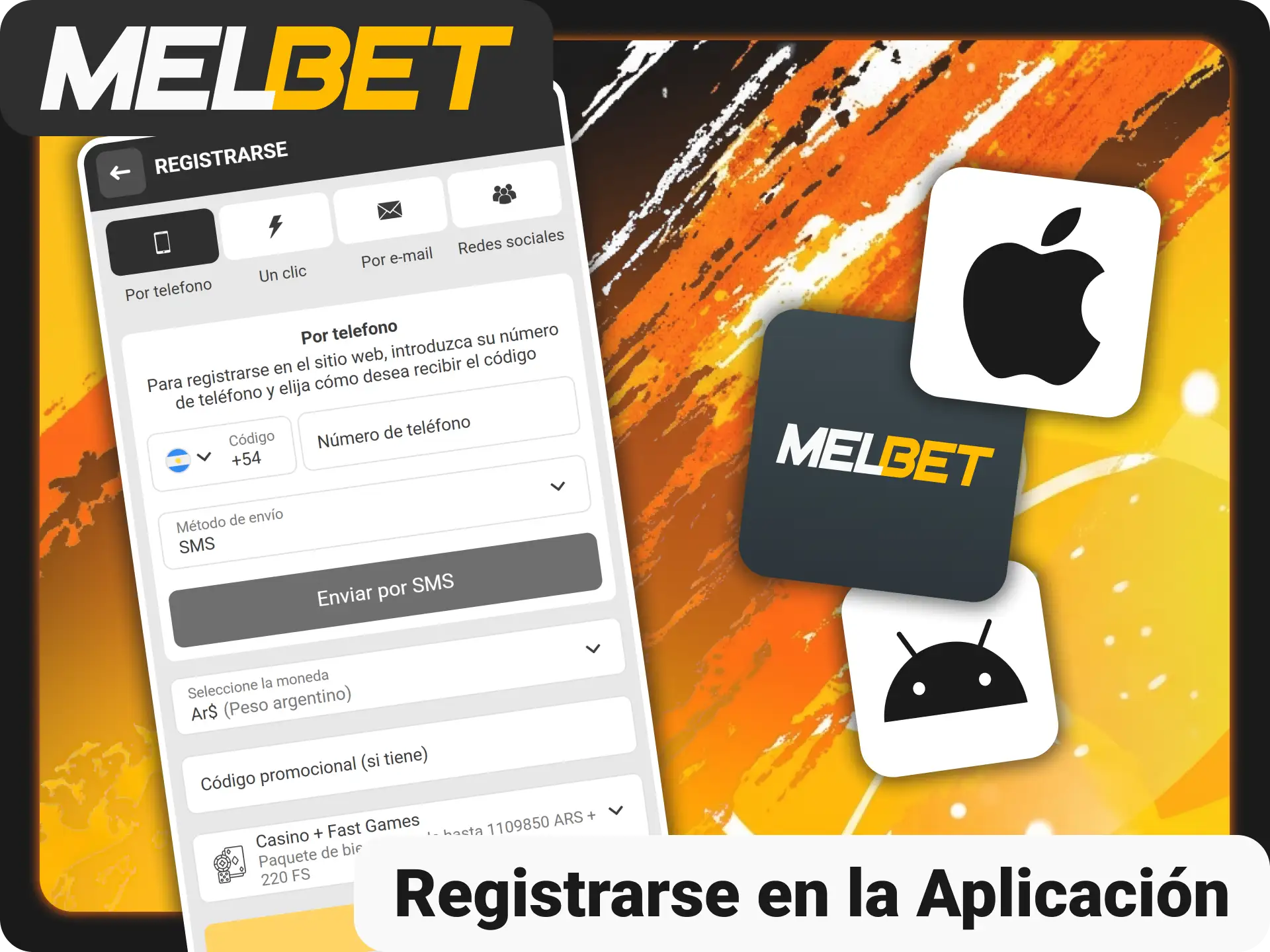 Crea tu usuario rápidamente mediante la app de Melbet oficial.