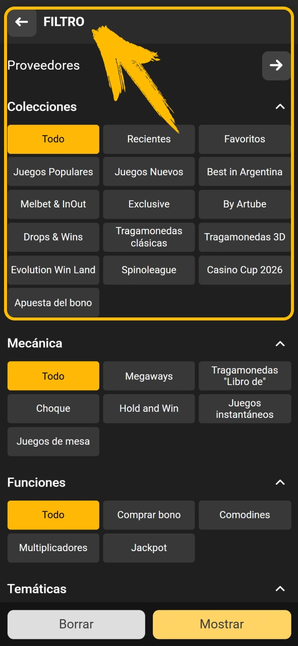 Selecciona tu tragamonedas preferida para jugar en Melbet oficial Argentina.