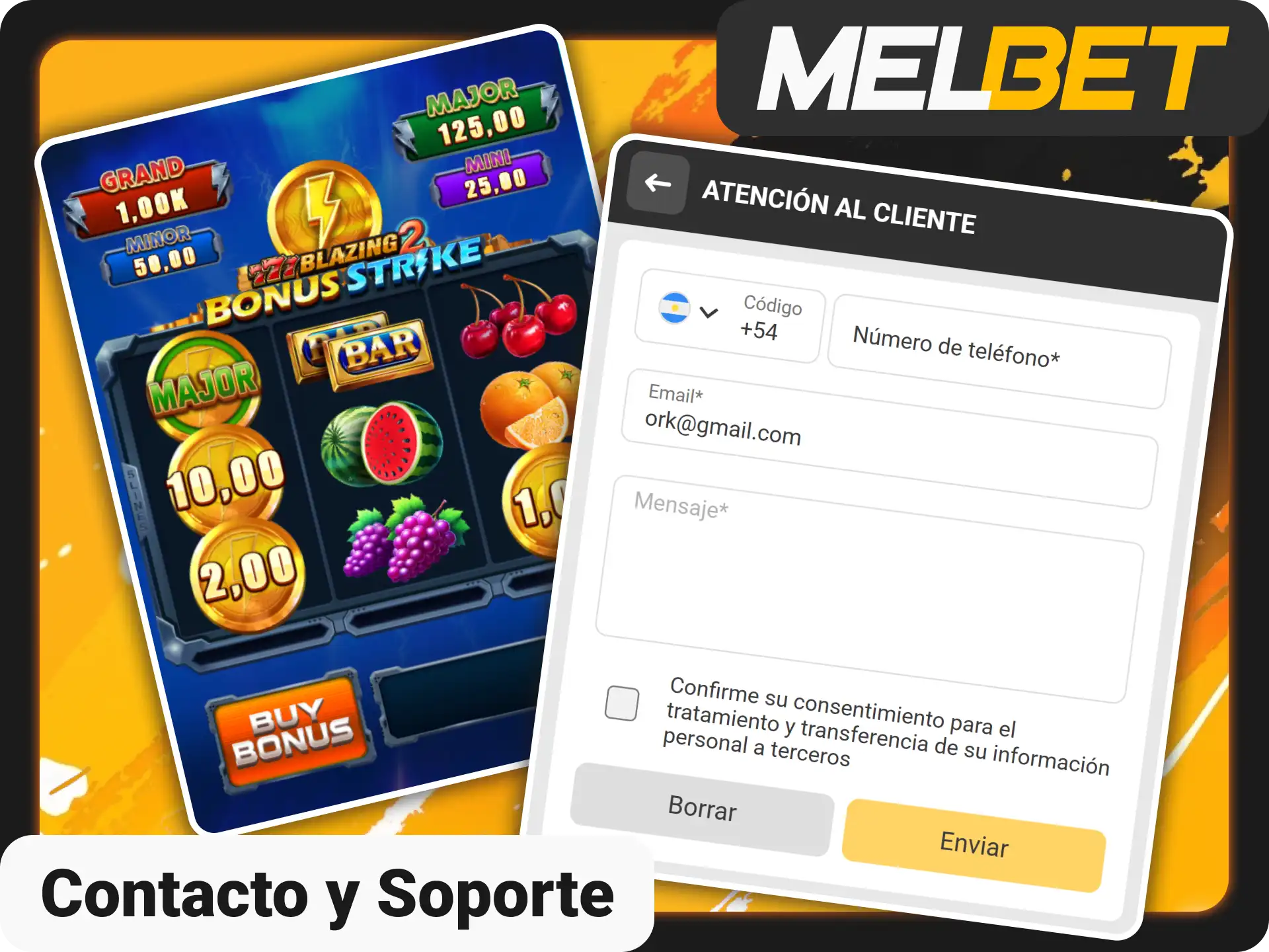 Contacta al servicio de atención al cliente de Melbet oficial.